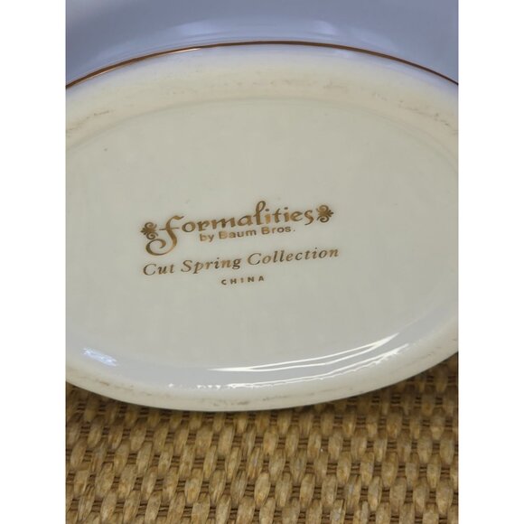 Baum Bros Porcelain Toothbrush Holder & Soap Dish Floral Design Bathroom Decor‎ - Picture 6 of 10